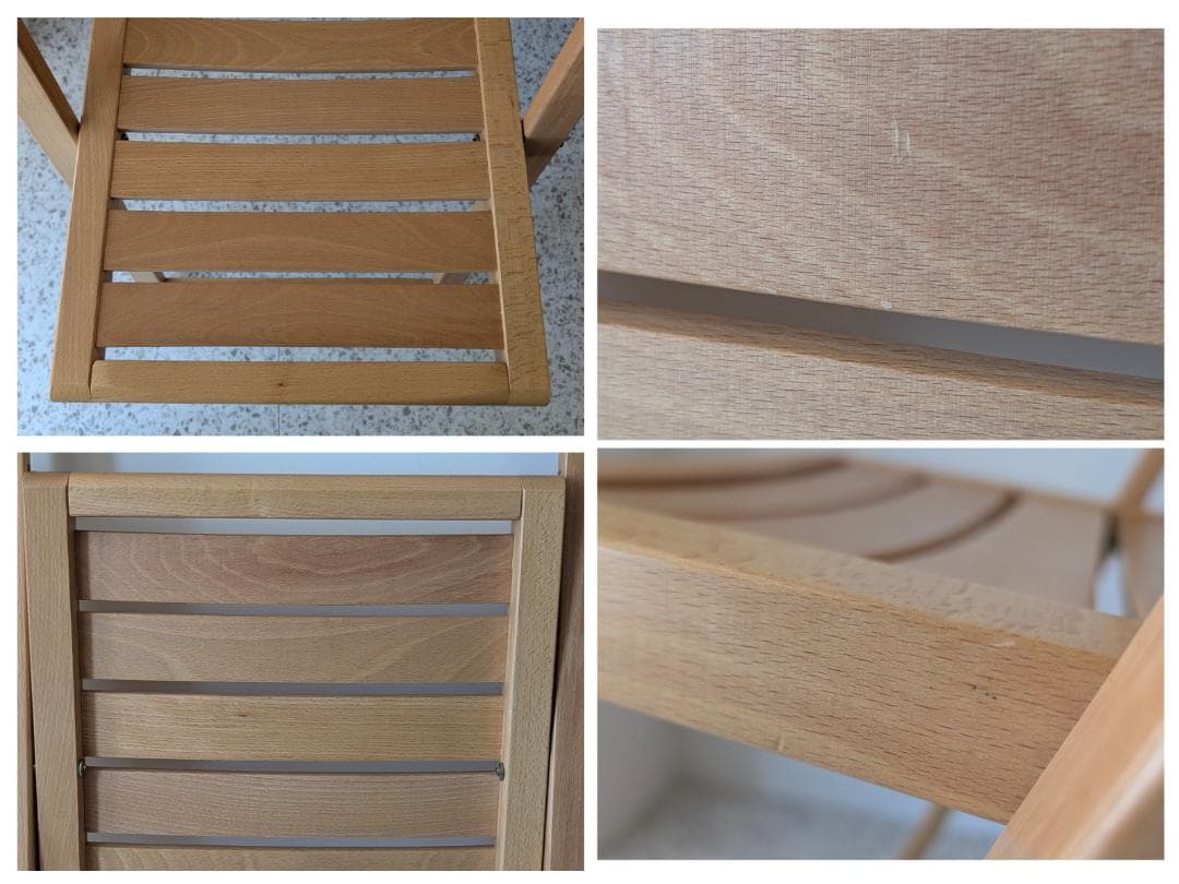 90s ビンテージ 無印 イタリア製 ブナ材 折りたたみチェア 2脚セット