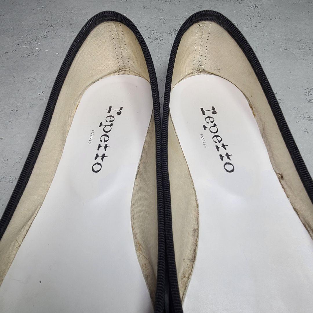 371/2【Repetto】レペット　フラットバレエシューズ　エナメル　ブラック
