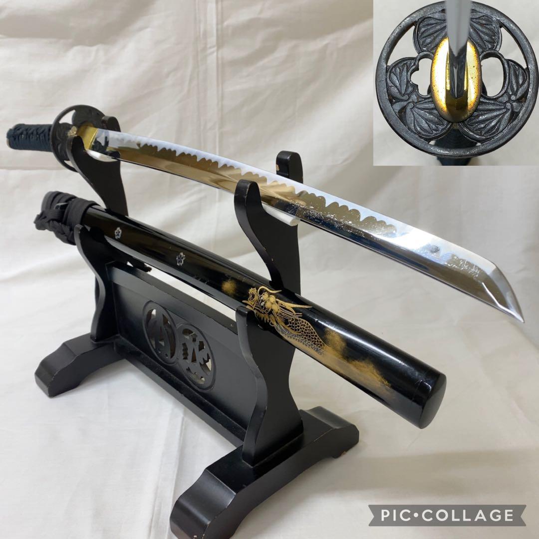 模造刀】脇差 徳川 葵鍔 金龍図 螺鈿 桜 全長65.5センチ - メルカリ