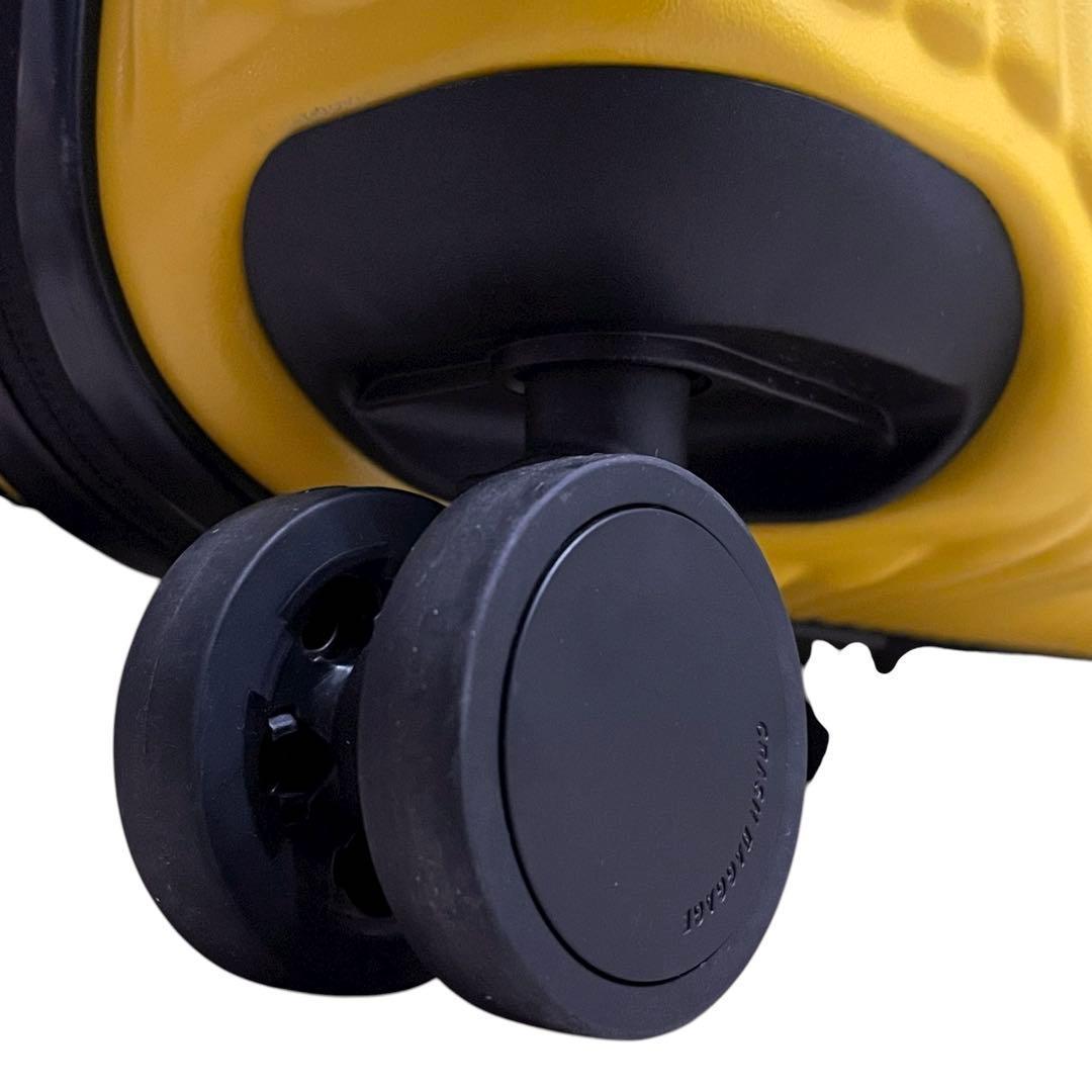 《超美品》クラッシュバゲージ スーツケース Sサイズ 40L 4輪 イエロー 黄