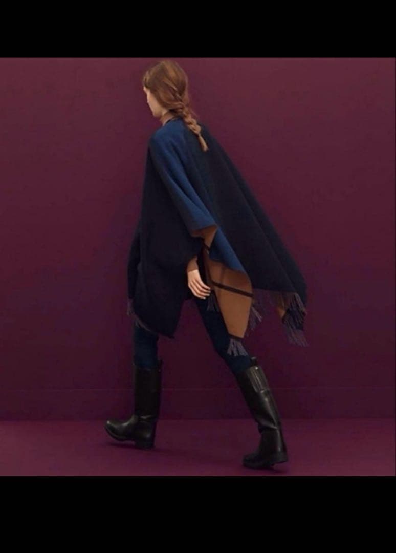 HERMES エルメス リバーシブル　ポンチョ ストール コート