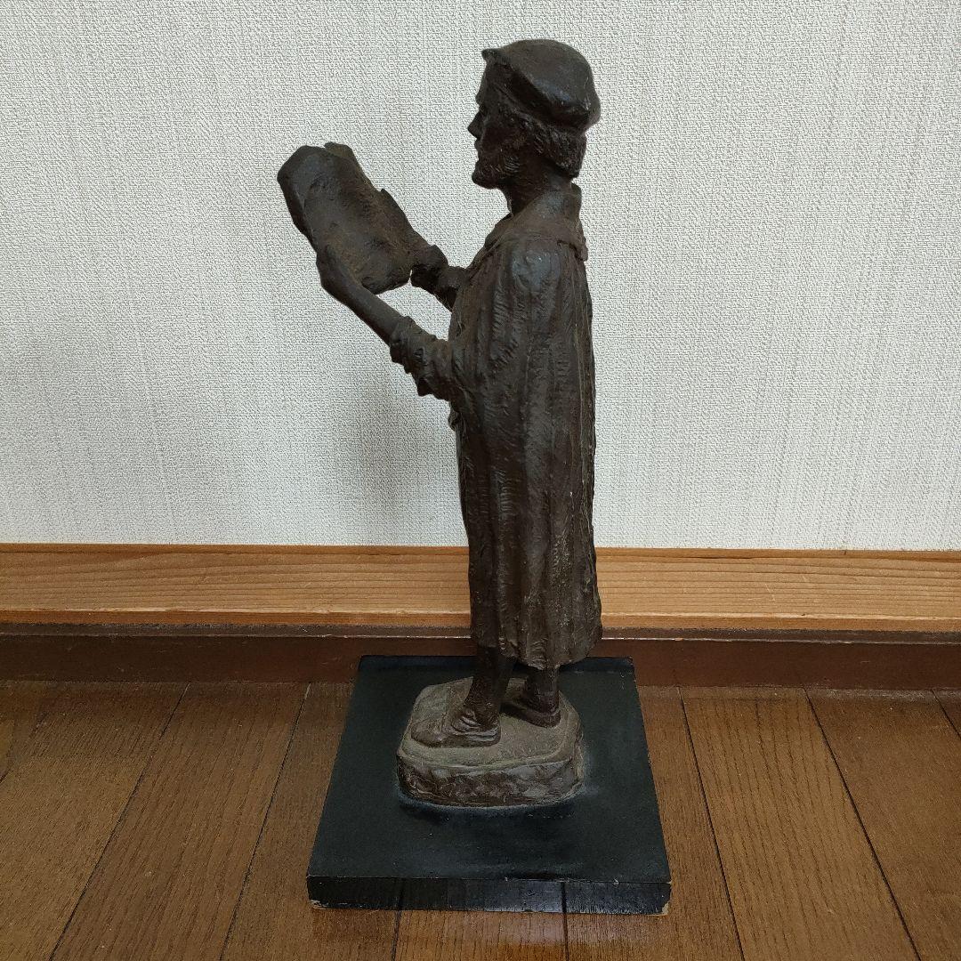 島村俊和作 ブロンズ製ヨハネス・グーテンベルク像 1987年制作 高36.5