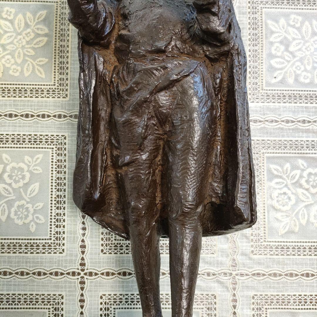 島村俊和作 ブロンズ製ヨハネス・グーテンベルク像 1987年制作 高36.5