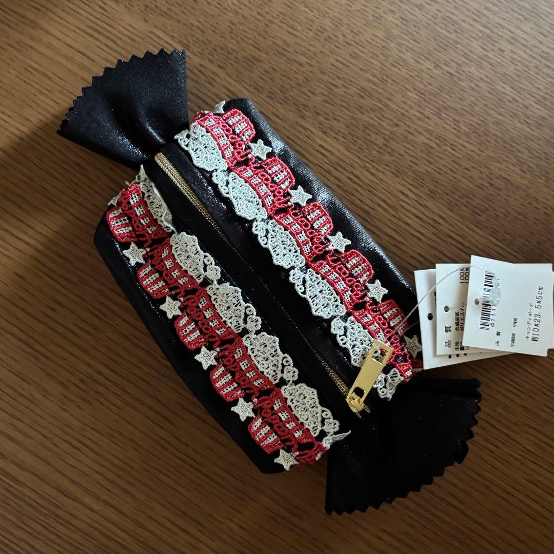 新品未使用】近沢レース店 グリッター小物 キャンディポーチ