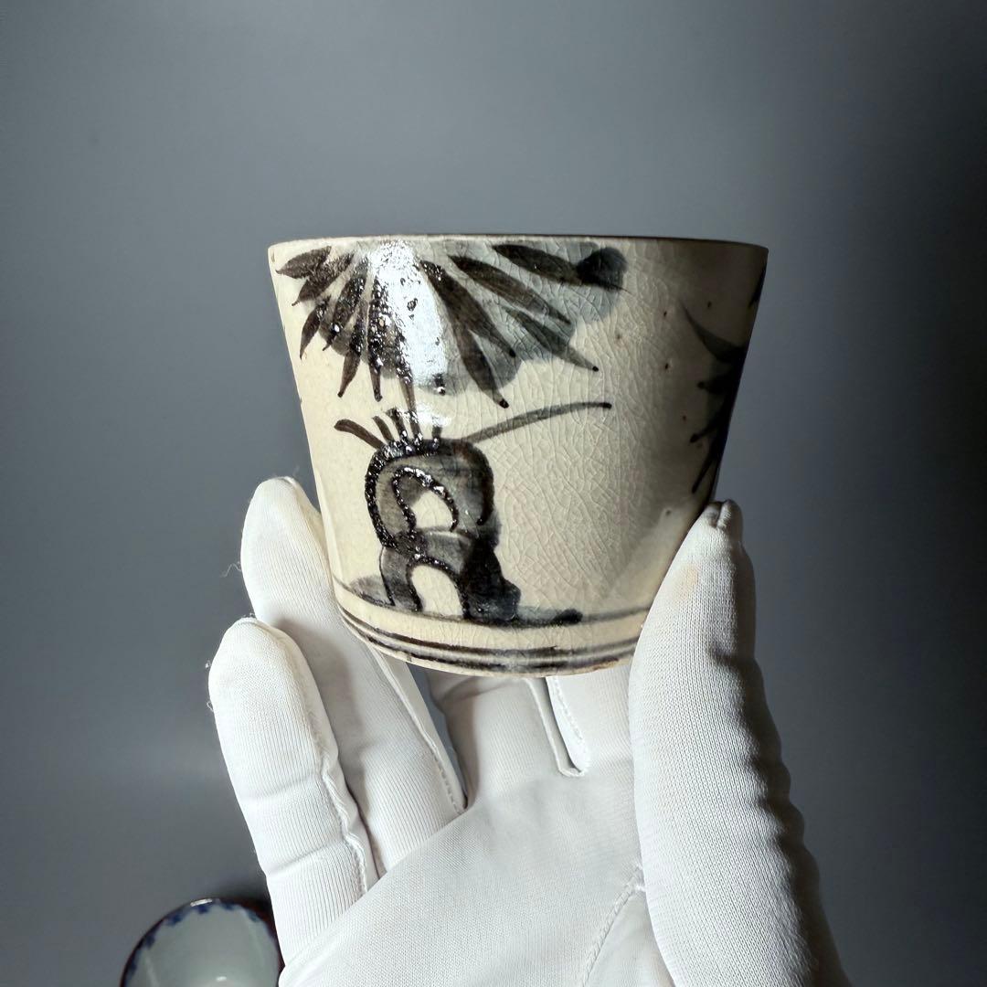 幕末〜昭和初期 そば猪口 まとめて12点 おまけで箸置き6個 染付 色絵