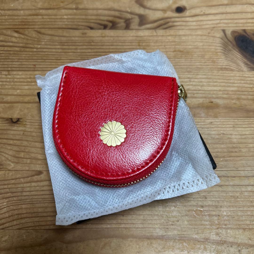 皇居財布 馬蹄形 小銭入れ コインケース 赤 - メルカリ