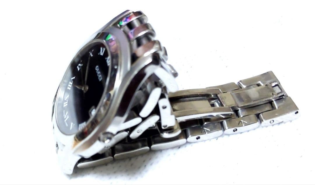 値下げ　GUCCI アナログ時計 ステンレススチール ブラック　腕時計