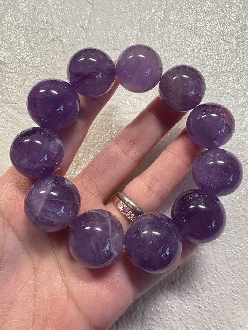 Y sh　ラベンダーアメジスト 動画】ラベンダーアメジストAAA- ラウンド6mm 1連(ブレス) - 天然石