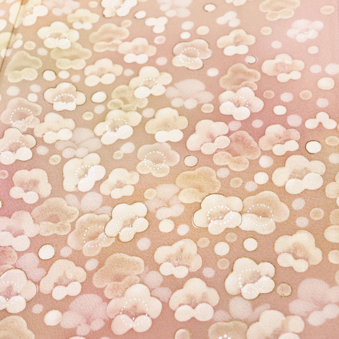 v2414☆ 着物淡雪 ☆作家物正絹袷訪問着品のある梅や桜の花模様