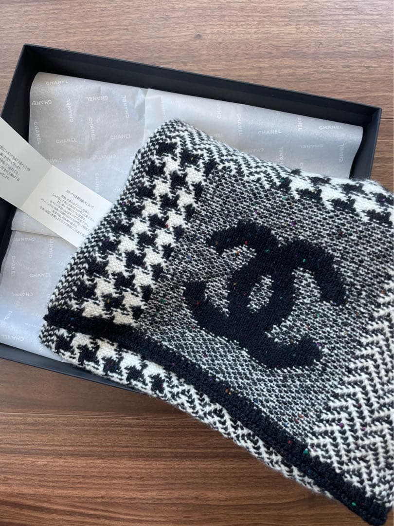 新品 シャネル カシミアマフラー ストール 千鳥格子 コート ブーツ