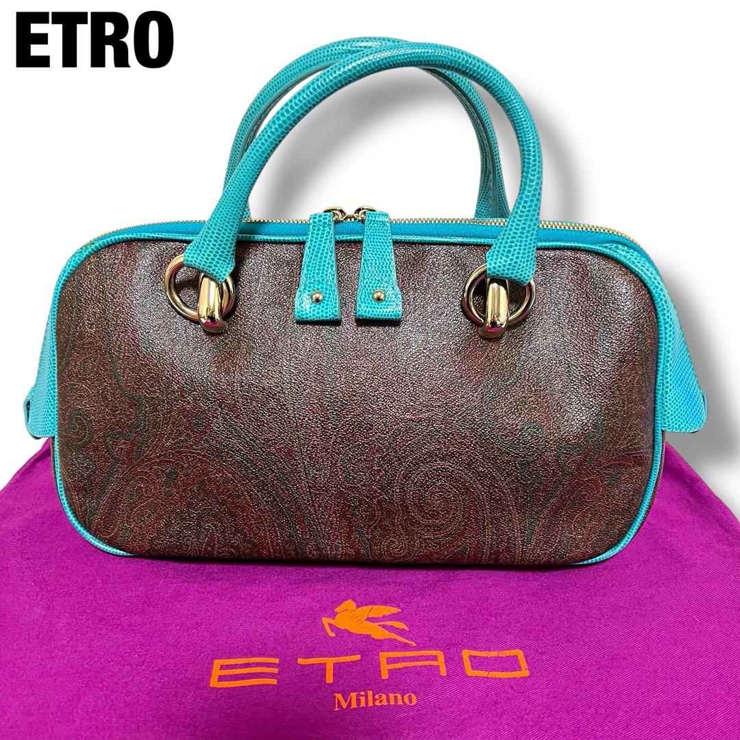 美品 ETRO ミニボストンバッグ ハンドバッグ PVC ペイズリー 保存袋付き 楽天市場】【バッグ】ETRO エトロ ペイズリー柄 ハンドバッグ ミニ