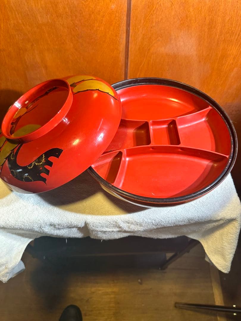 希少 赤 蓋付き 盛り合わせ 木のデザイン 漆器 どてか椀 - メルカリ