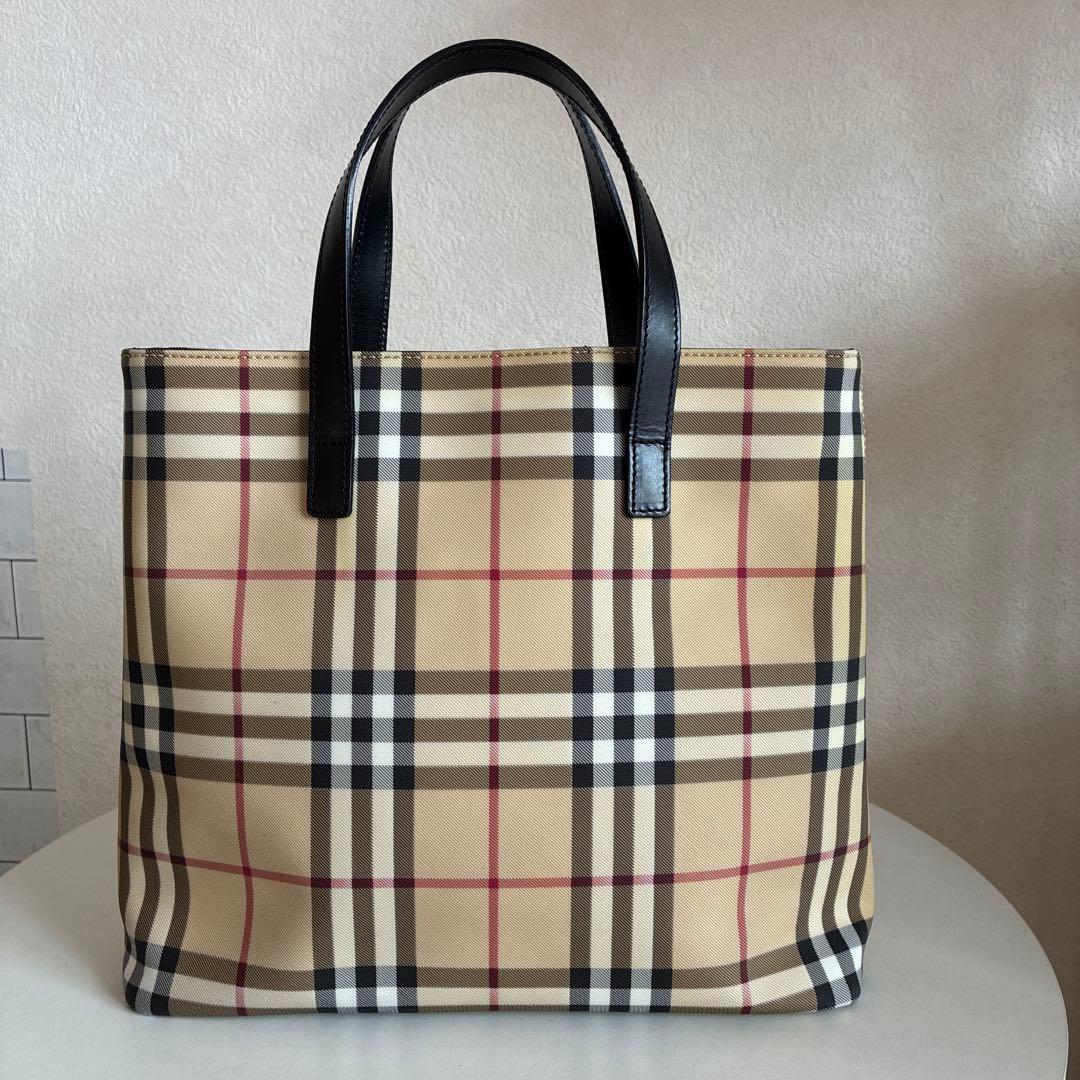 BURBERRY バーバリー ノバチェック トートバッグ ＰＶＣレザー バッグ BURBERRY（バーバリー） ノバチェック トートバッグ PVC × レザー ノバ