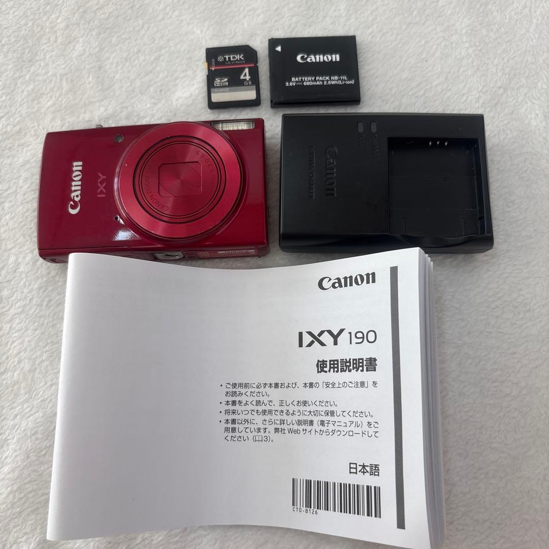 Canon IXY 190　レッド　赤　デジカメ　キャノン　エモい　平成 Amazon | Canon デジタルカメラ IXY 190 レッド 光学10倍ズーム