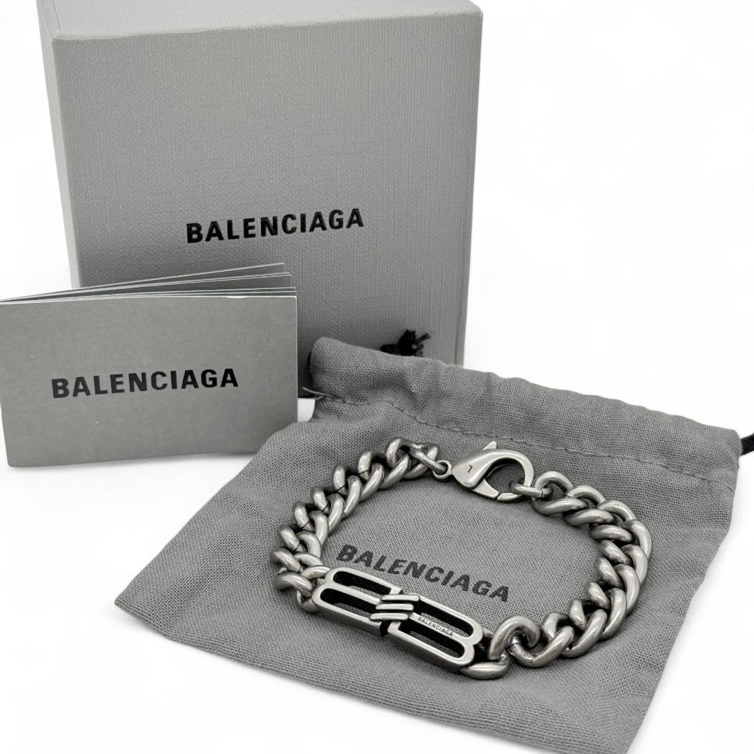 K8407 バレンシアガ インターロックBBロゴ ブレスレット L GP - メルカリ