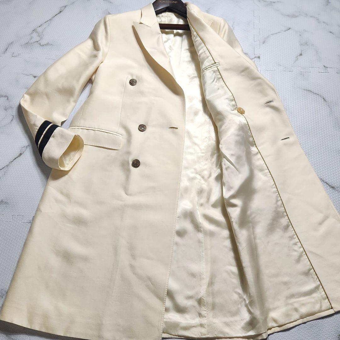 入手困難✨グッチ チェスターコート ホースビット金具 シルク ホワイト系