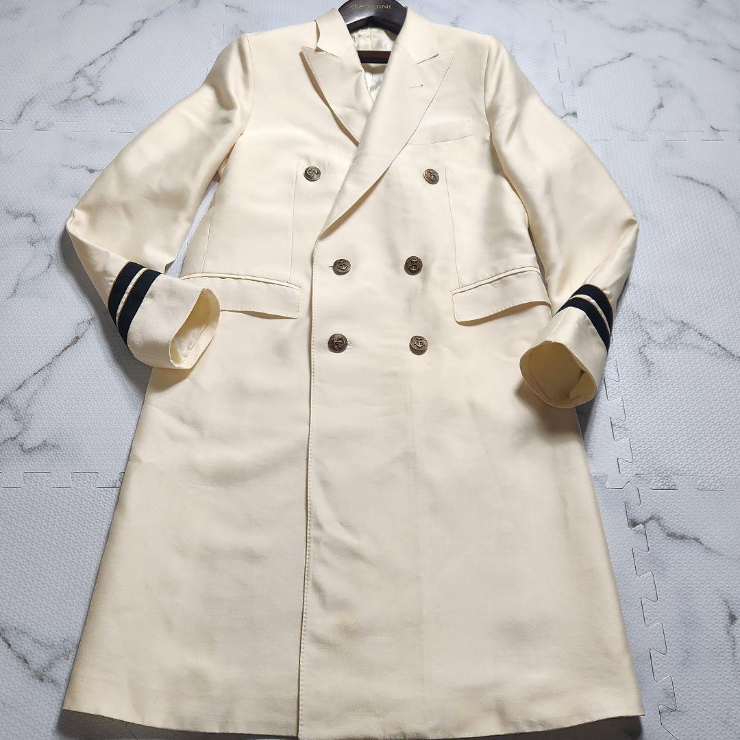 入手困難✨グッチ チェスターコート ホースビット金具 シルク ホワイト系