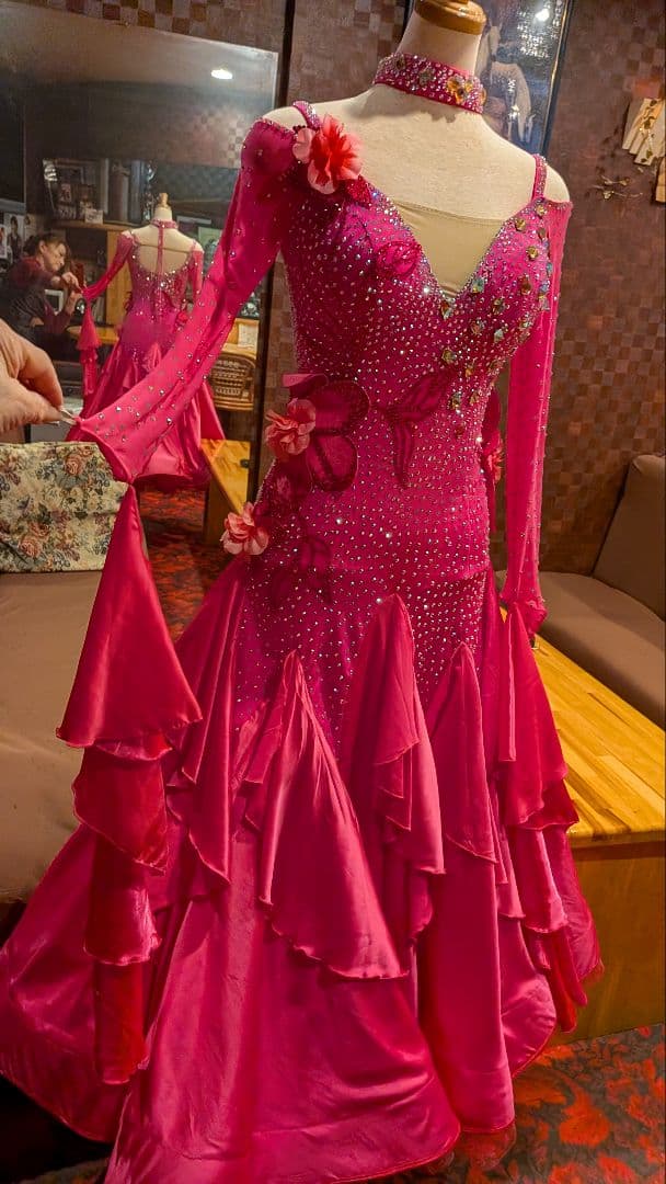 社交ダンスドレス ピンク フリル付き | Shop at Mercari from Japan