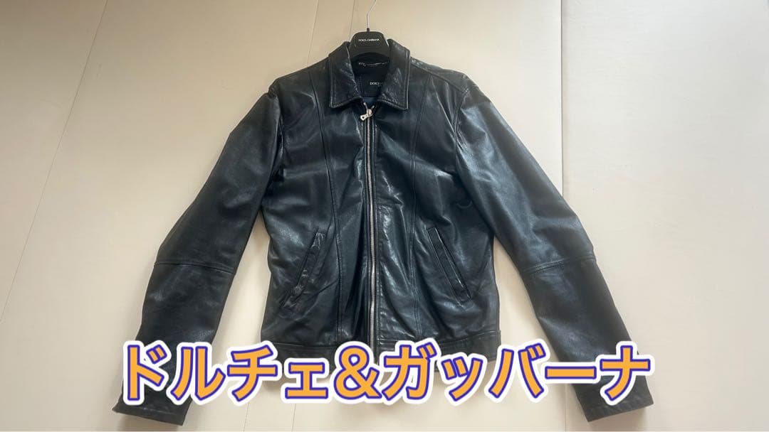 F*7様 DOLCE&GABBANA ブラックレザージャケット ブラックのメンズ レザージャケット ロゴプレート | Dolce&Gabbana®