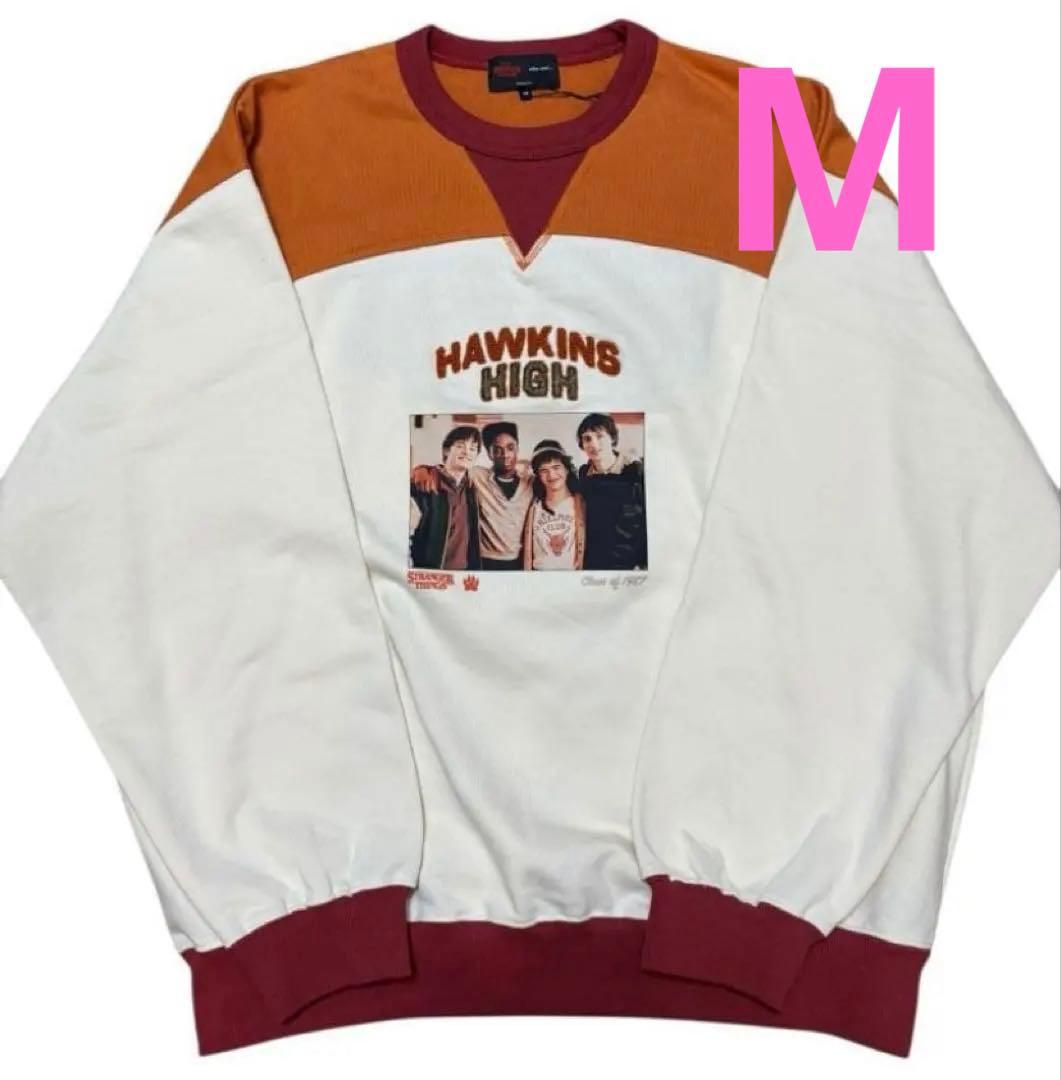 ◇新品◇【STRANGER THINGS】コラボ配色スウェット オレンジ M - メルカリ