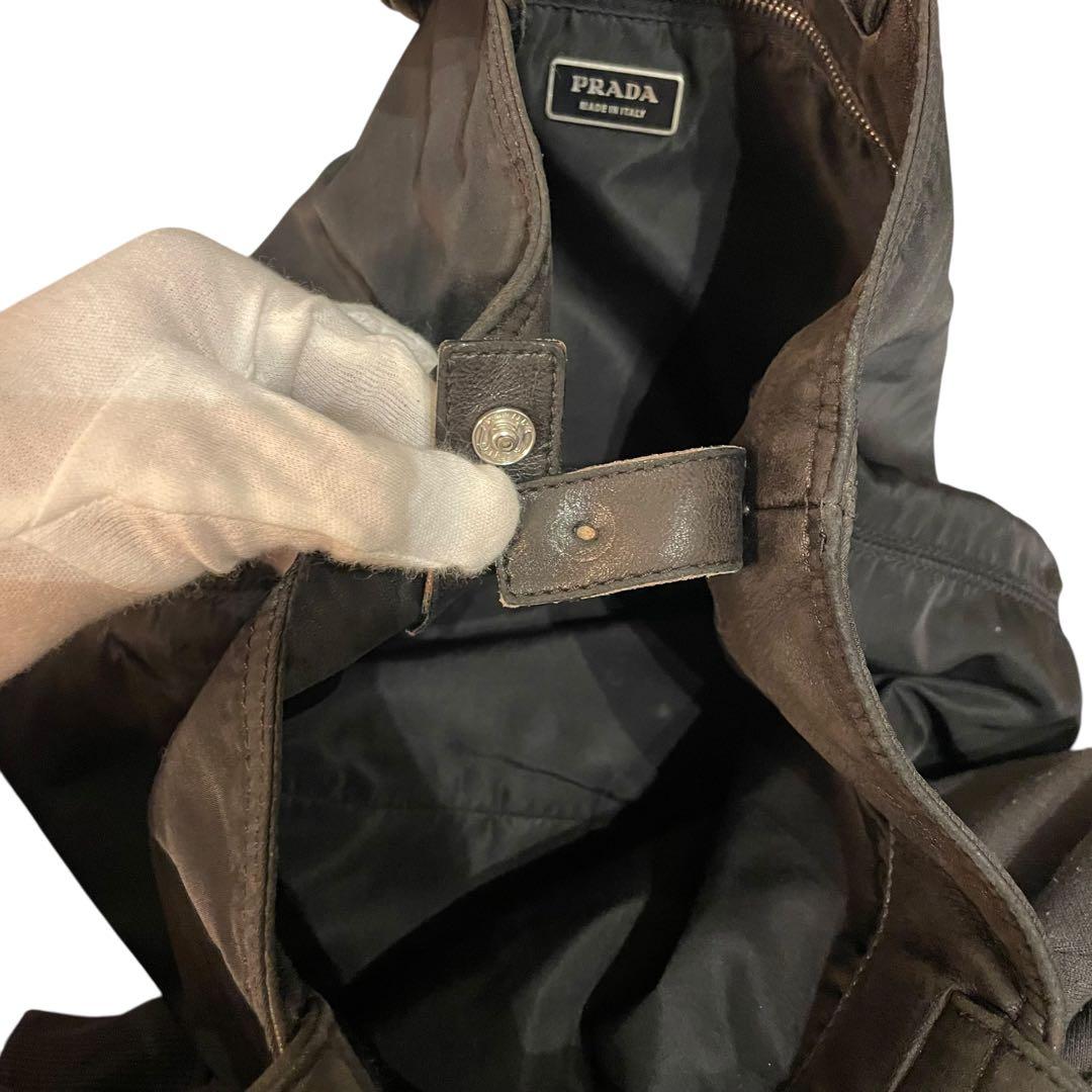 し*ー様 PRADA トートバッグ ショルダーバッグ ナイロン　レザー ブラック