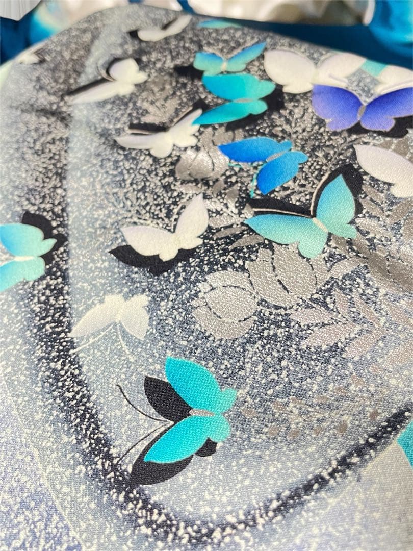 mi 様 振袖 秋山庄太郎 フルセット 成人式 ブルー 手描き友禅 - メルカリ