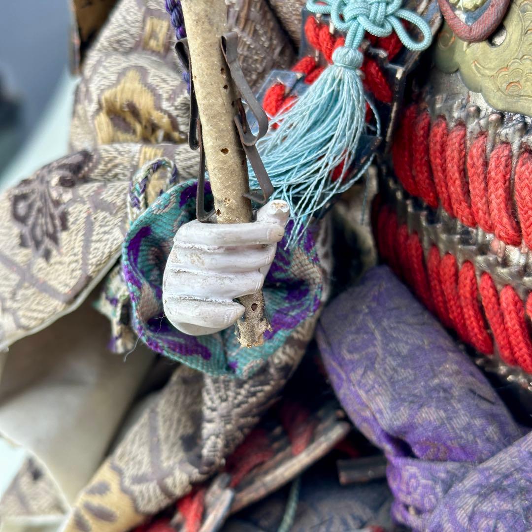 幕末〜明治 武者人形 鎧武者座り人形 高さ約40cm 古美術・骨董