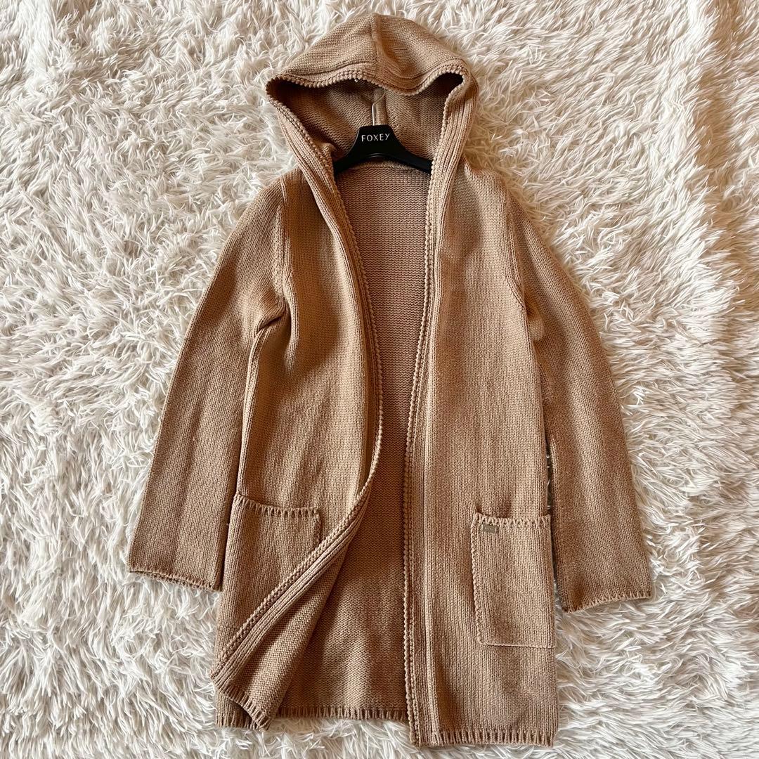 美品✨ フォクシー エンジェルヘアコットン フーディカーディガン 定価