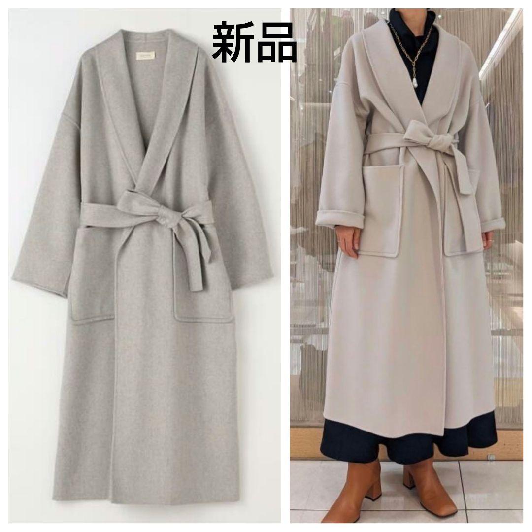 新品【DES PRES】ダブルフェイスメルトンビーバー ベルデッドコート