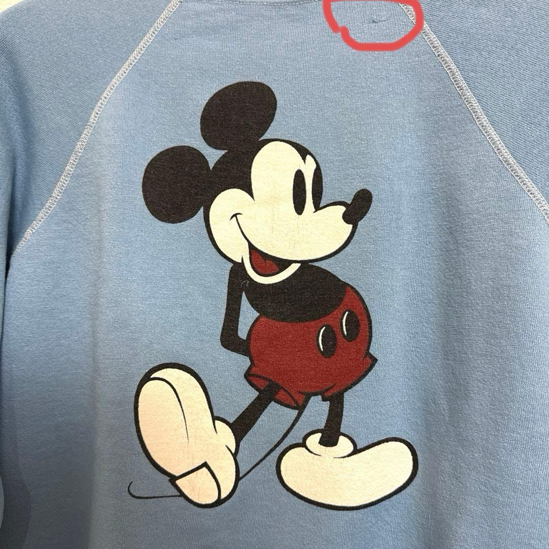 70s 80s Disney ディズニー 白足ミッキー スウェット M