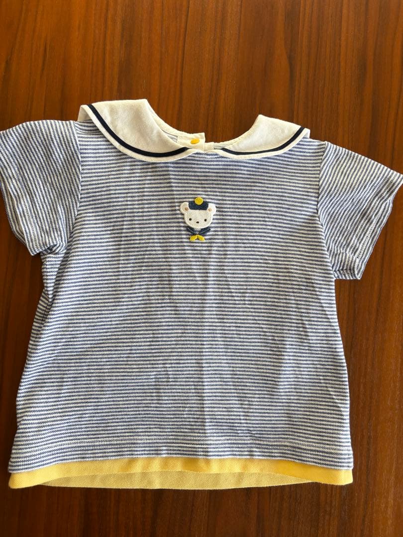 familiar ストライプ セーラー襟 Tシャツ 100cm 日本製 - メルカリ