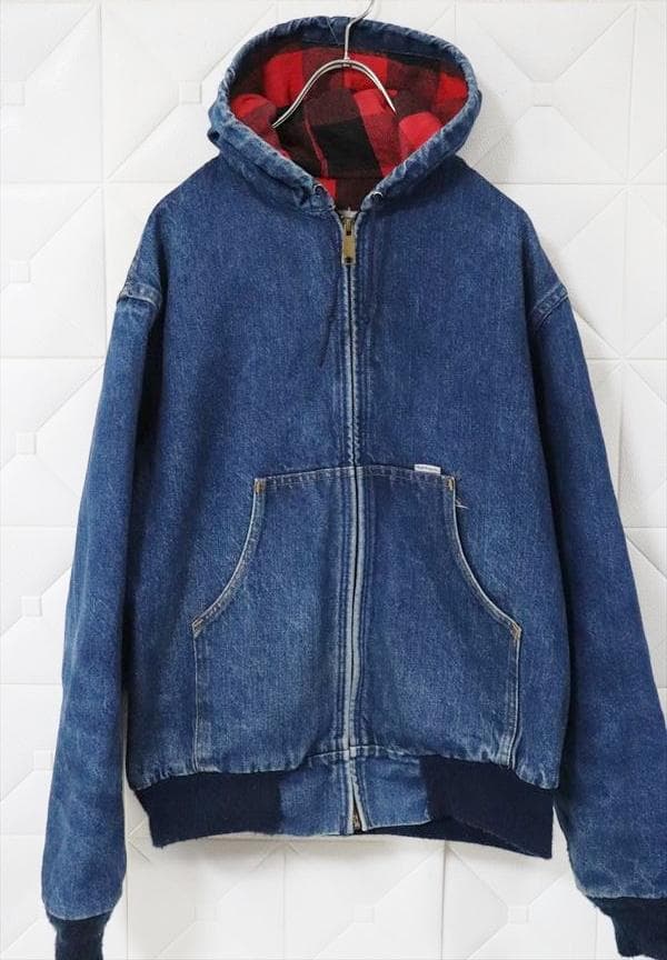 80s USA製 カーハート デニム アクティブジャケット 星タグ