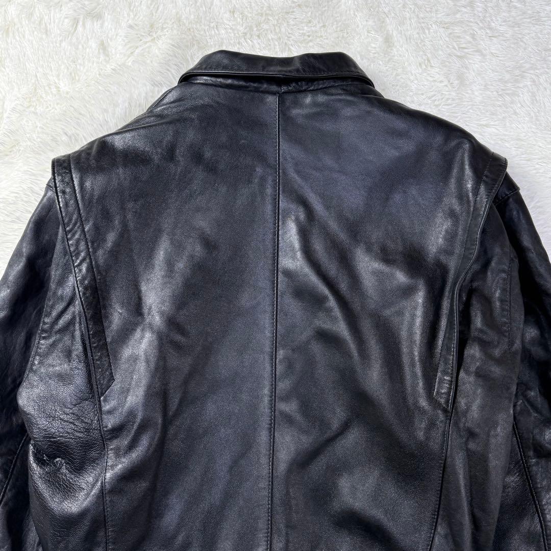 美品】90s A-2 ブラックレザー フライトジャケット L 羊革 短丈 - メルカリ