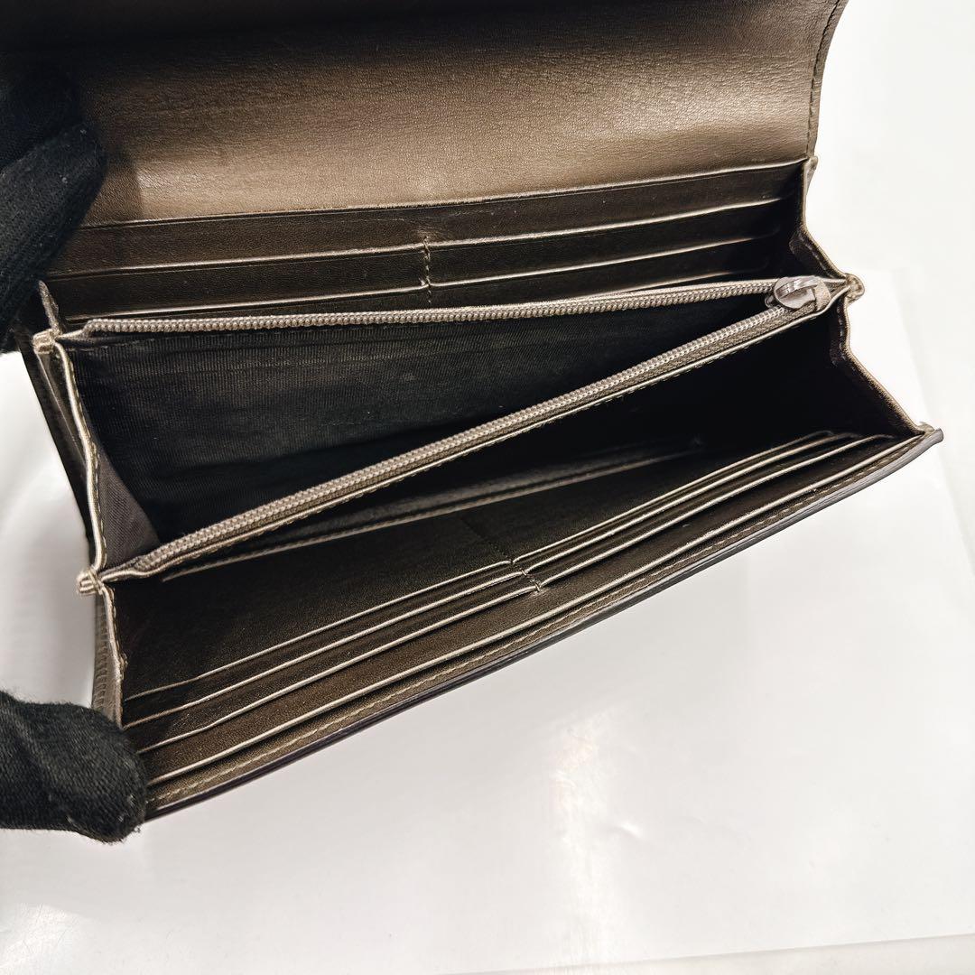 GUCCI グッチ 長財布 マイクロGG パテントレザー リボン 253405