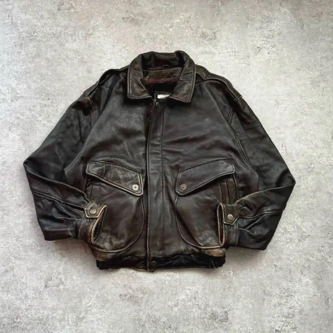 【超希少】80s ハーレーダビッドソン フライトレザージャケット A-2 超希少】80s ハーレーダビッドソン フライトレザージャケット A-2