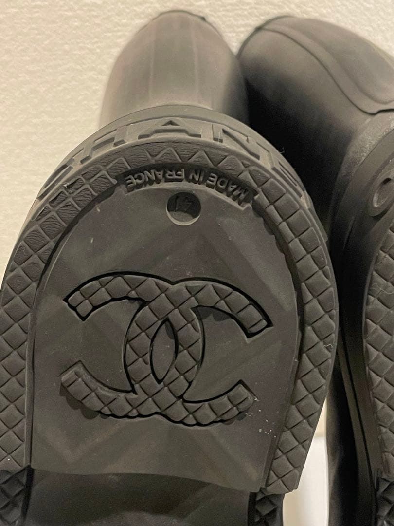 CHANEL シャネル レインブーツ ロングブーツ ブラック 41 正規品 箱付