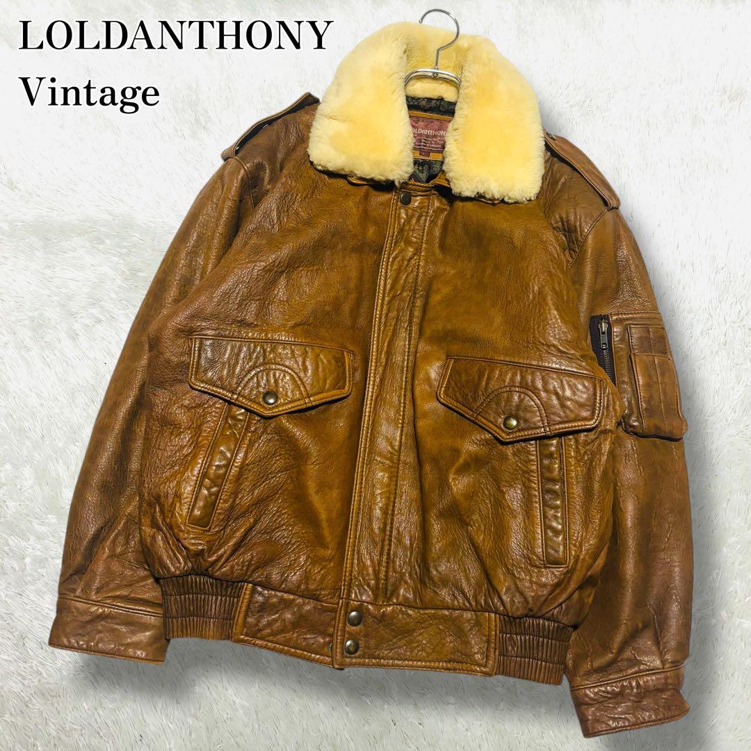 90s G-1 フライト ロードアンソニー レザー ジャケット 襟ボア 短丈 L