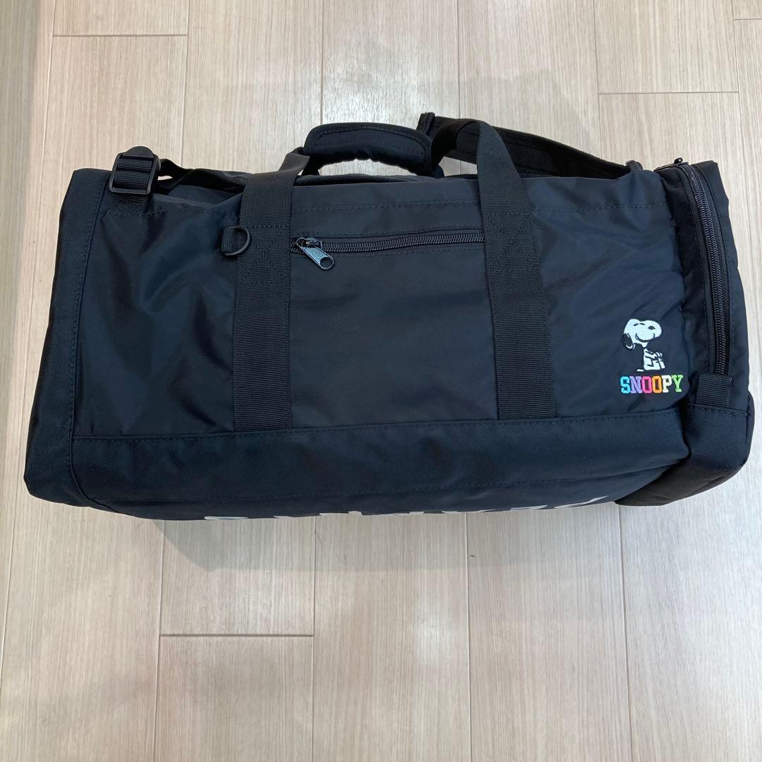 PEANUTS スヌーピー リュックボストン　ブラック スヌーピー ボストンリュック ブラック ロゴ PEANUTS リュック 通勤