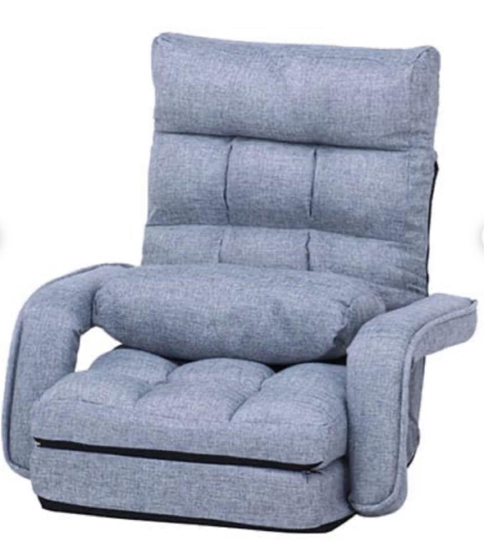 ジャパネットタカタ　座椅子リクライニングチェアー　グレー 45秒動画 不二貿易 多機能フロアチェア グレー 4WAY【ジャパネット