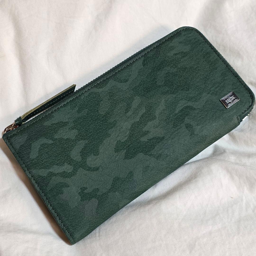 PORTER　Wonder　ワンダー　グリーン　L字ファスナー　スリム長財布