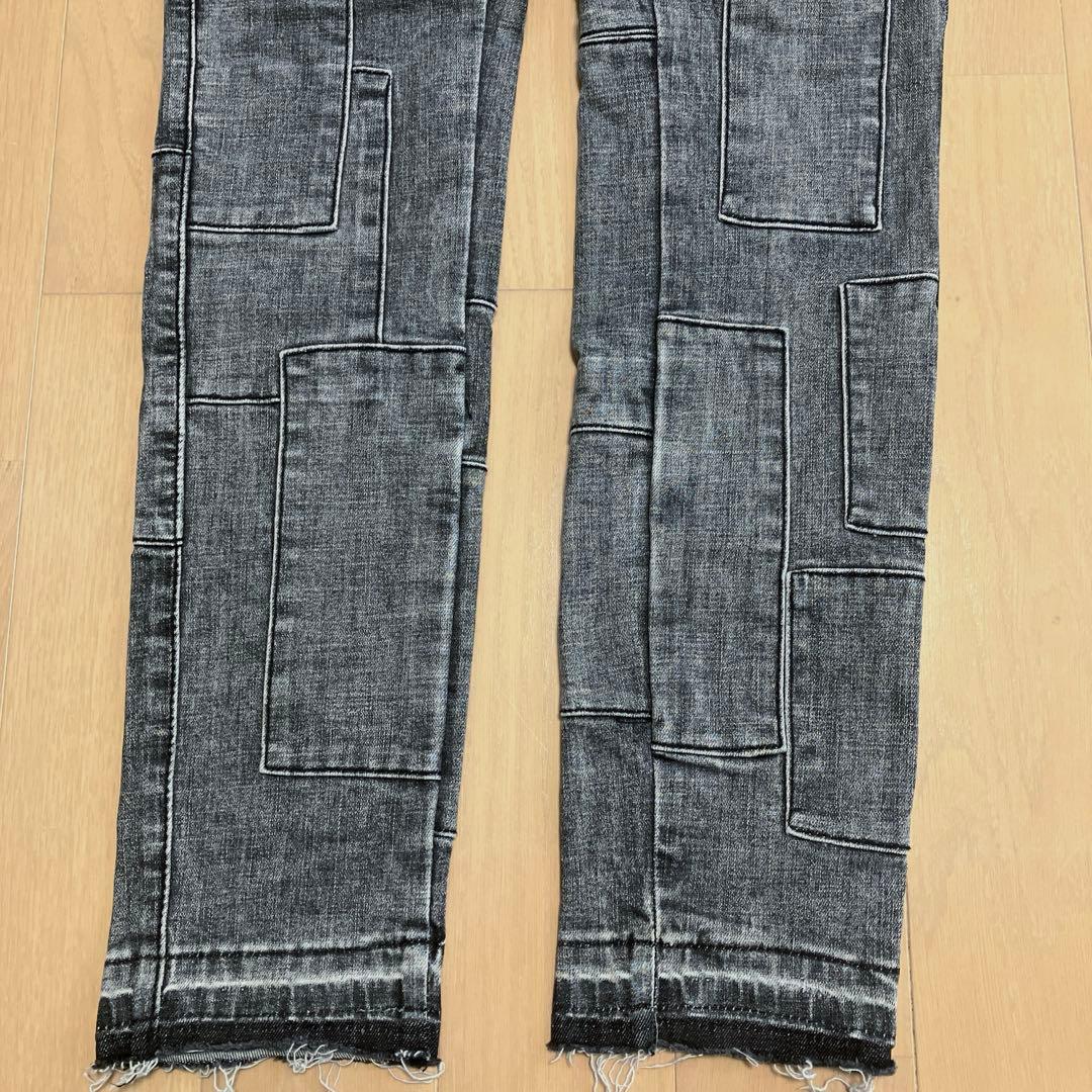 専用出品 VALABASAS バラバサス パッチワークスキニーデニム 黒 30