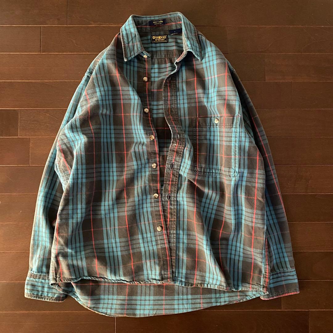 80〜90年代OSHKOSH コットンヘビーネル MADE IN USA 楽天市場】90s USA製 オシュコシュ チェック ヘビー フランネル シャツ
