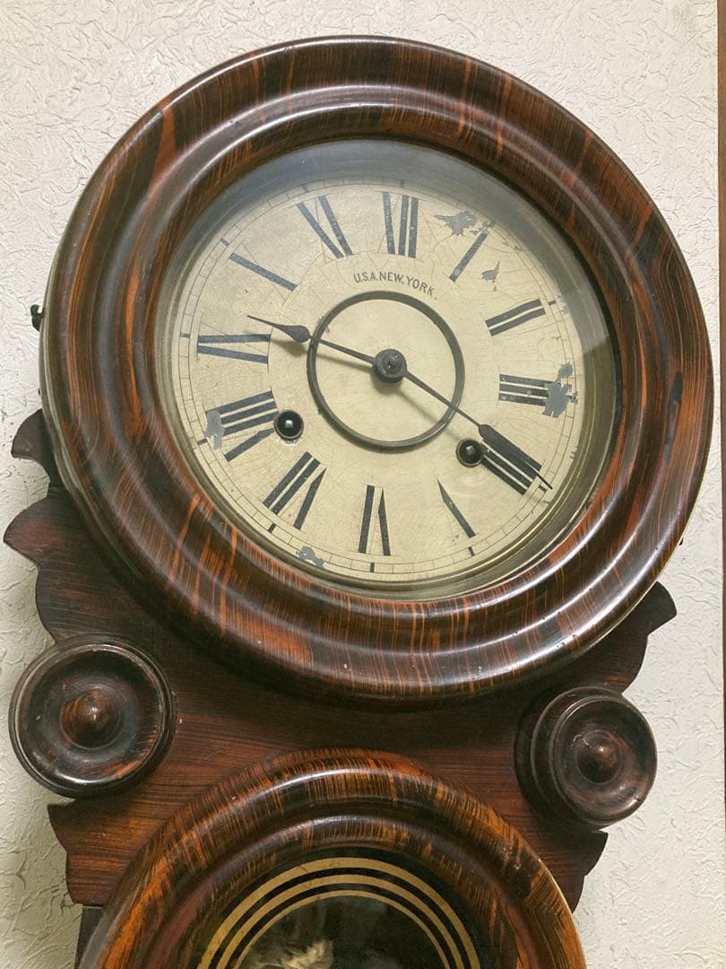 アンティークANSONIA 8日巻ダルマ柱時計 稼働中 - メルカリ
