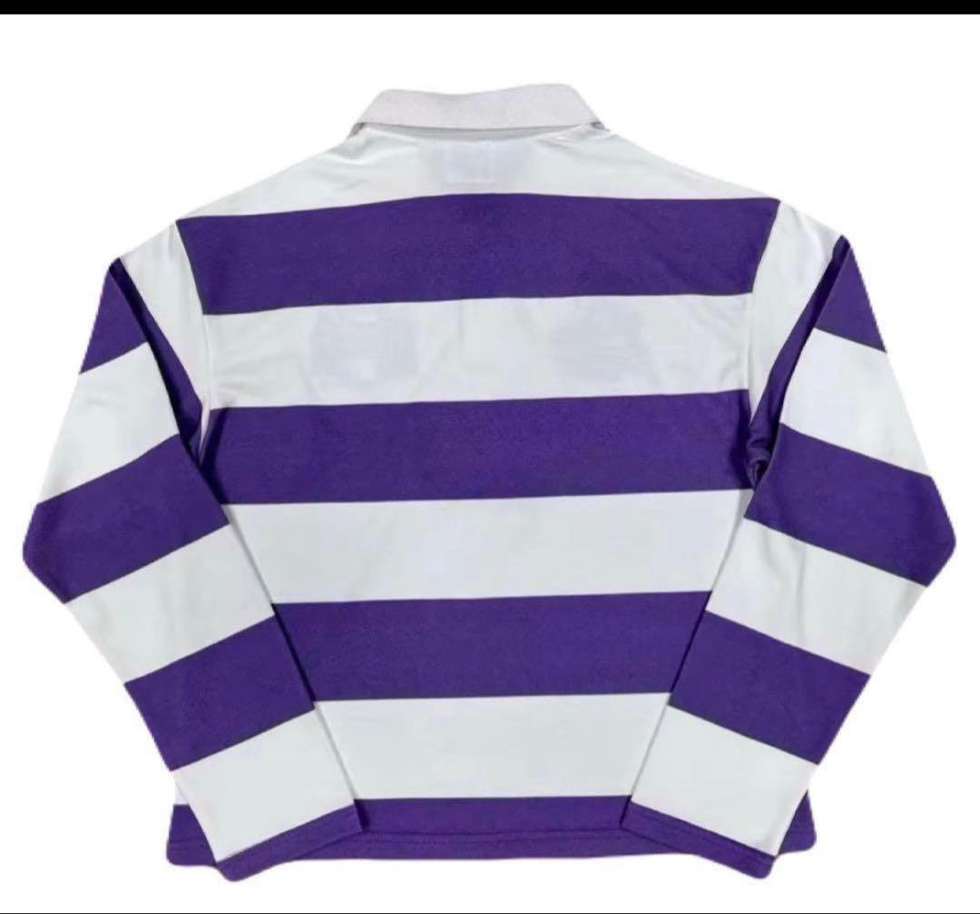 flexwitme 長袖 ポロシャツ 紫 白 ストライプ - メルカリ