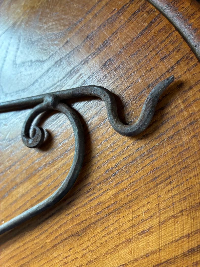 青柳フランス　アンティーク　アイアン　フック　壁掛け　フックシェルフ台　A