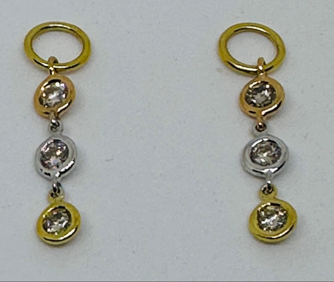 Χmasセール★GSTV k18ピアリングチャーム ダイヤモンド