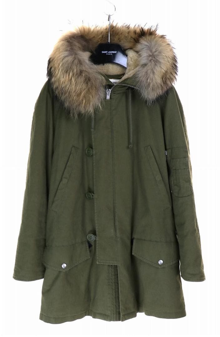 正規品 19aw saint laurent paris ムートンコート カーキ - メルカリ