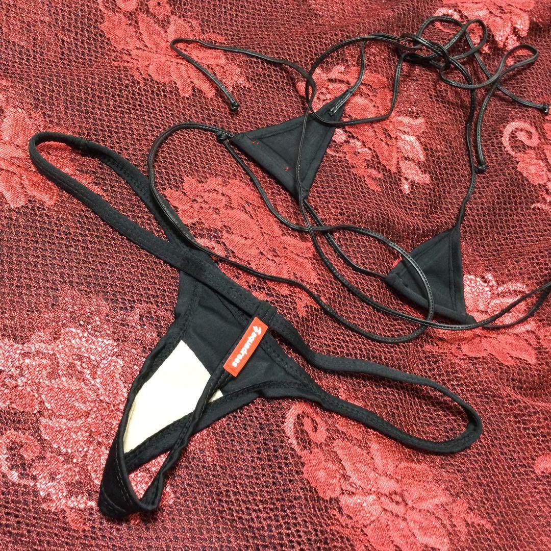 0325 Aquadressアクアドレスのセクシー紐Tビキニ セレブ ブラック