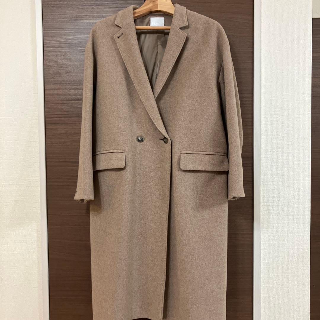 美品3WAYアレンジ襟のかろやかチェスターコート ブラウン 北欧、暮らし