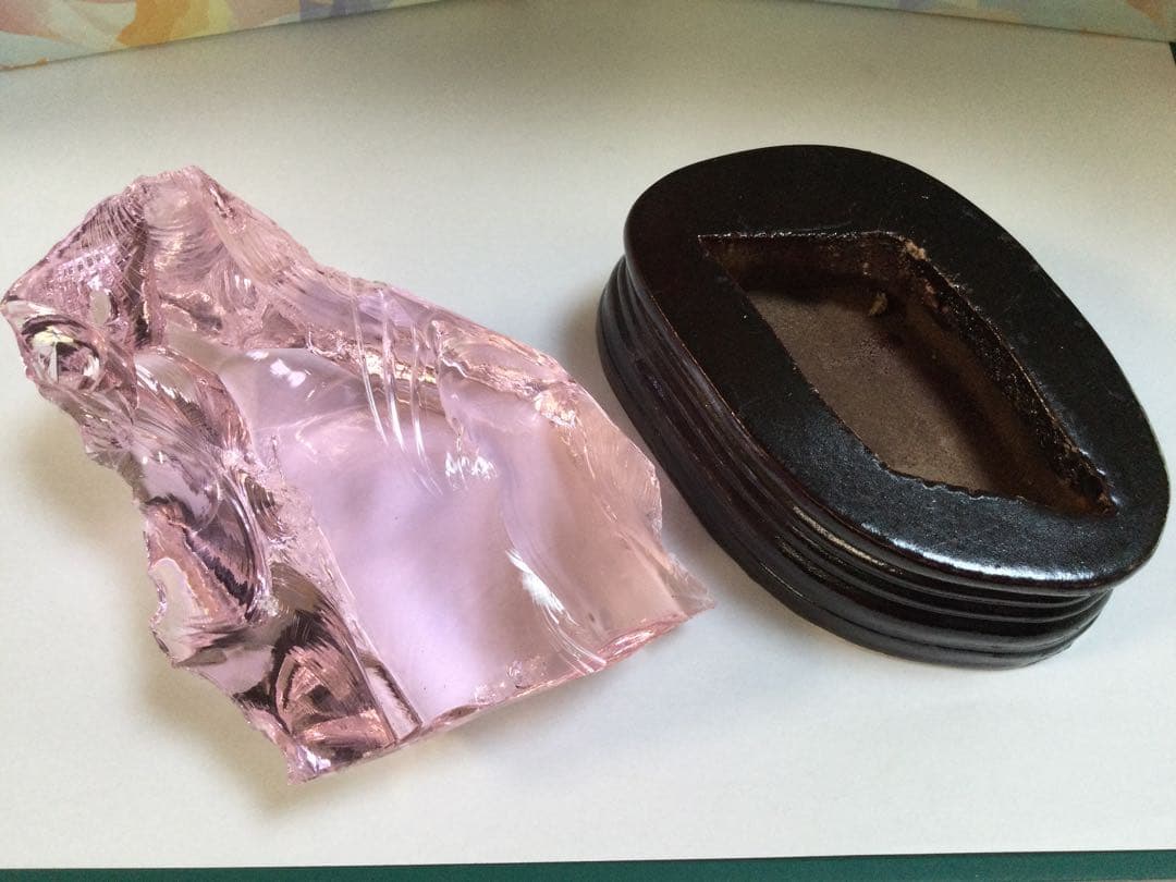 アンダラクリスタル虹入り原石　& ガーデン水晶6角柱　水晶　観賞石